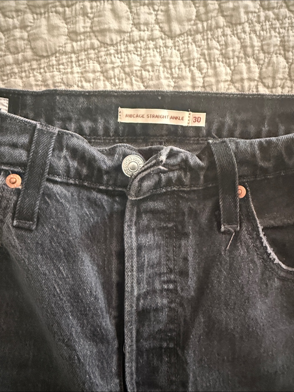 Women’s Levi's Ribcage Straight Ankle Jeans - Black 30/29